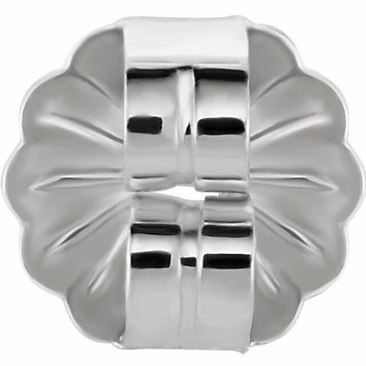 925 Sterling Silver Medium Weight Friction Earring Back 5.2 mm Pad Pair