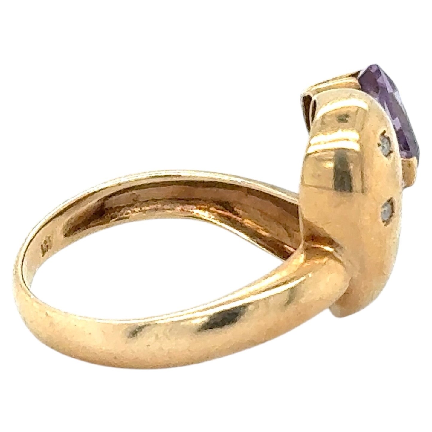 Amethyst & Diamond 14k Yellow Gold Ring 4.0g Size 7.25