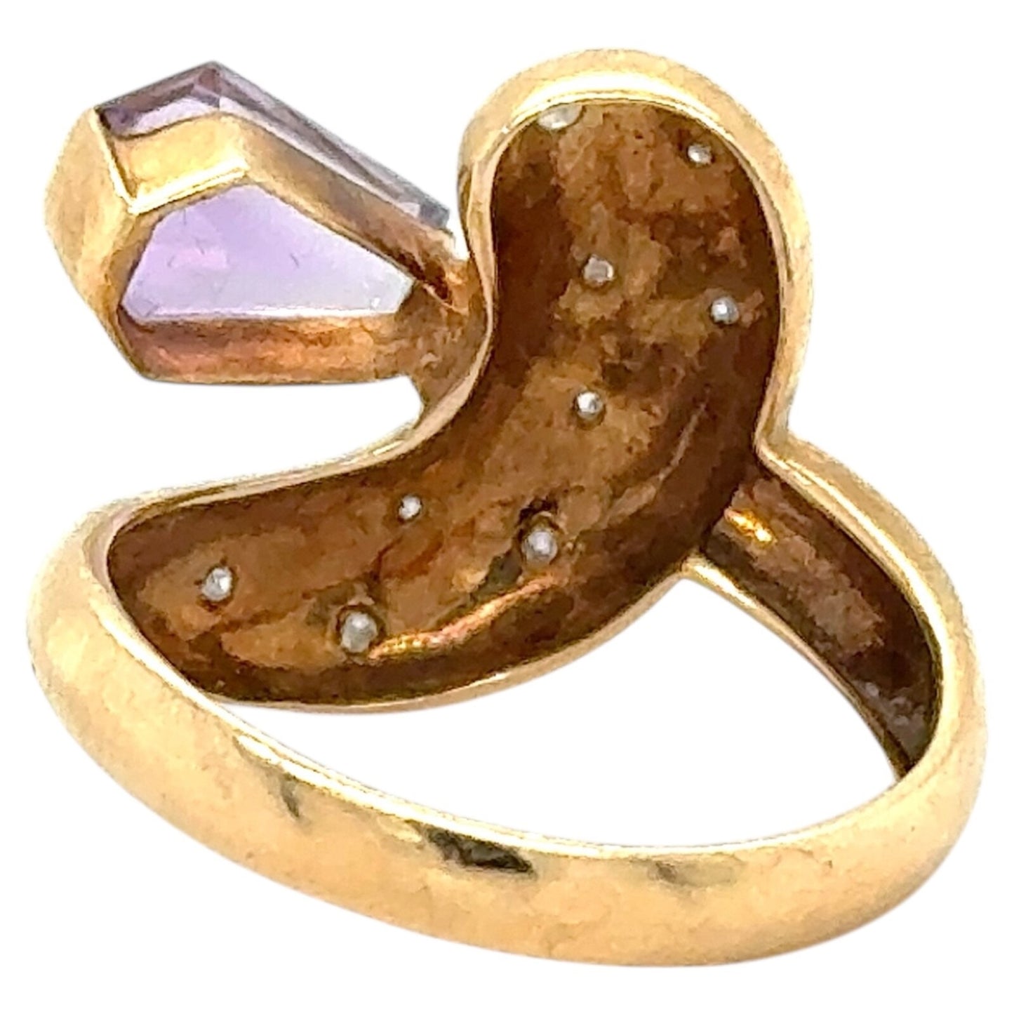Amethyst & Diamond 14k Yellow Gold Ring 4.0g Size 7.25