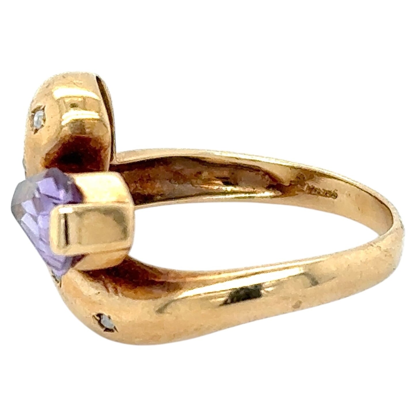 Amethyst & Diamond 14k Yellow Gold Ring 4.0g Size 7.25