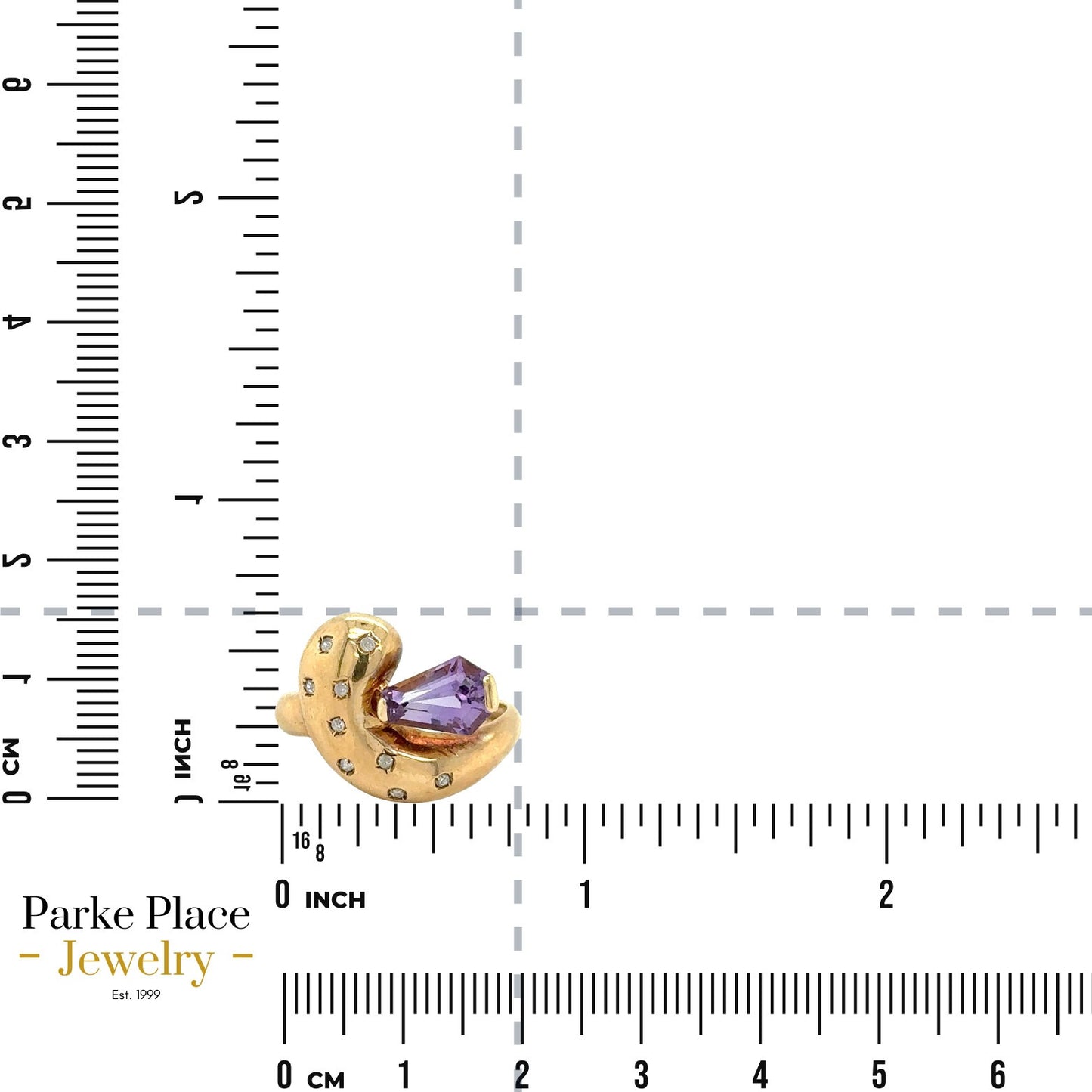 Amethyst & Diamond 14k Yellow Gold Ring 4.0g Size 7.25