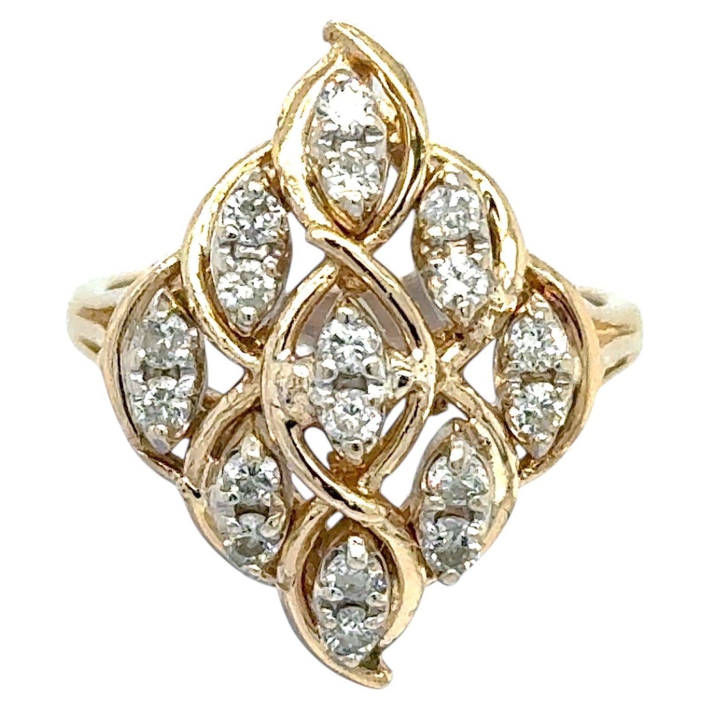 14K Yellow Gold 3/8ctw Diamond Ring 5.3g Size 6.5 (SI2-I1,G-I)