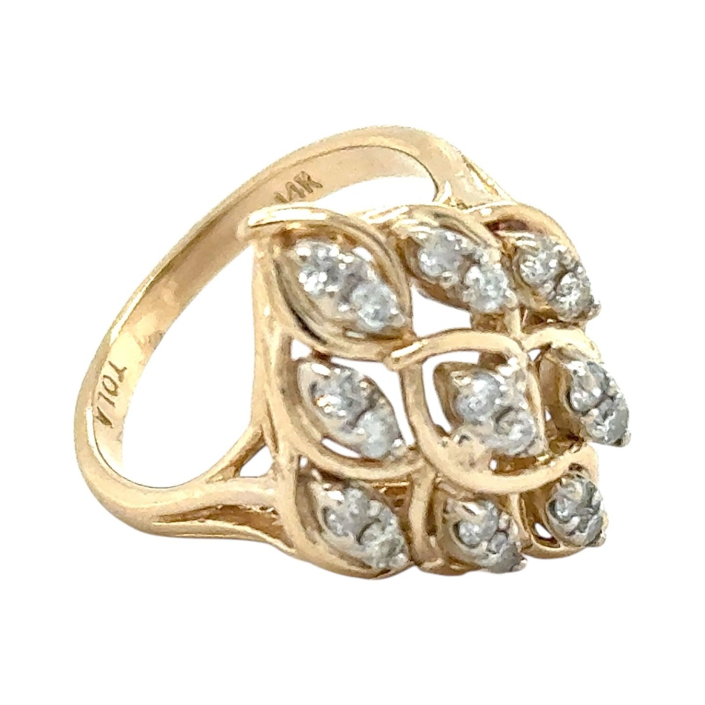14K Yellow Gold 3/8ctw Diamond Ring 5.3g Size 6.5 (SI2-I1,G-I)