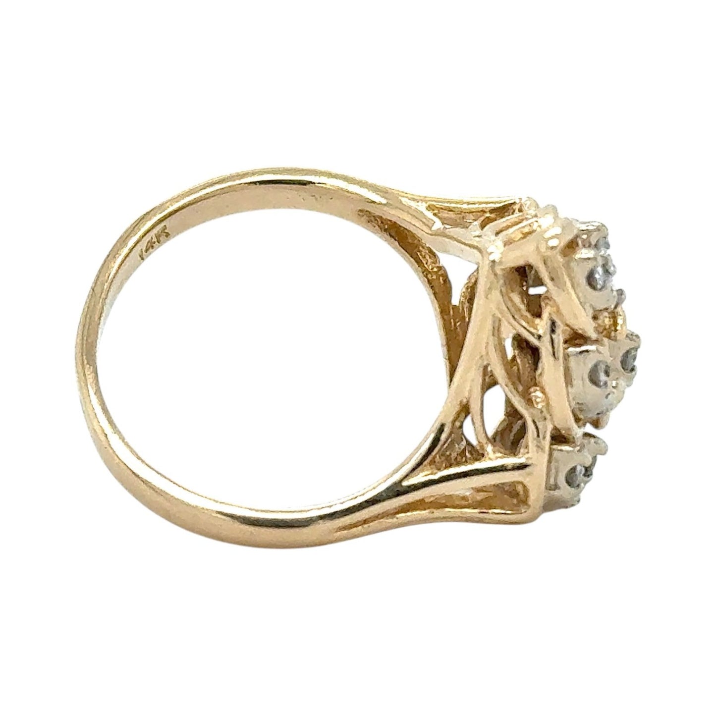 14K Yellow Gold 3/8ctw Diamond Ring 5.3g Size 6.5 (SI2-I1,G-I)