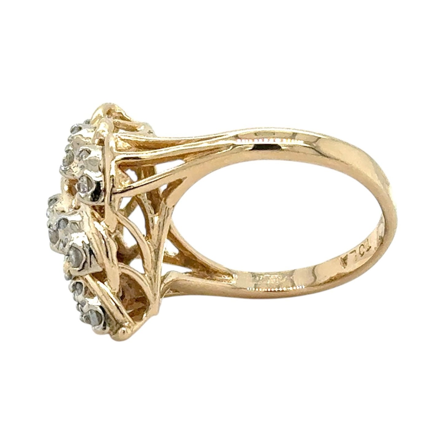 14K Yellow Gold 3/8ctw Diamond Ring 5.3g Size 6.5 (SI2-I1,G-I)