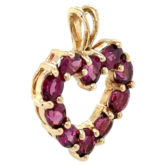 14k Yellow Gold Amethyst Heart Pendant 2.5g