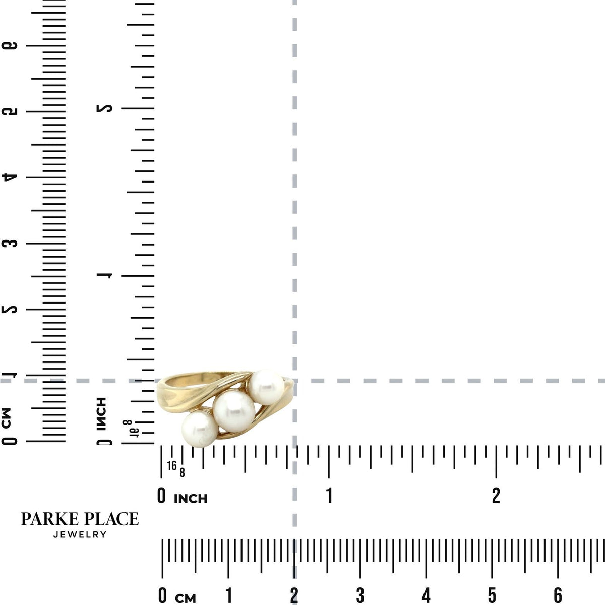 Three-Stone Pearl 10k Yellow Gold Ring 3.2g Size 6.75