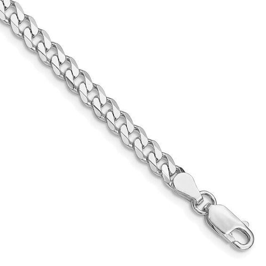 Sterling Silver Rhodium-plated 4.5mm Curb Chain 9 inch Anklet or Bracelet