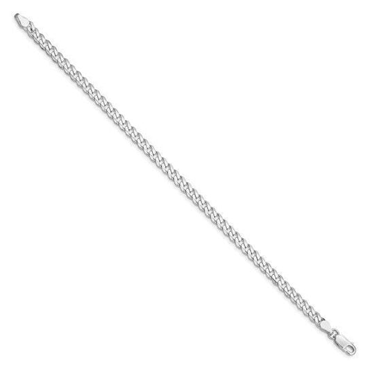 Sterling Silver Rhodium-plated 4.5mm Curb Chain 9 inch Anklet or Bracelet