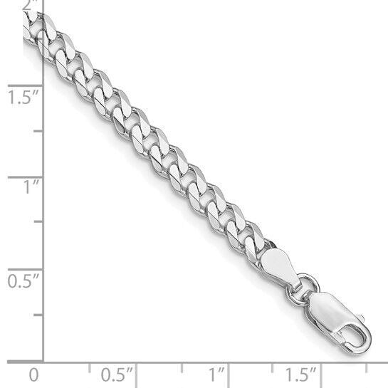 Sterling Silver Rhodium-plated 4.5mm Curb Chain 9 inch Anklet or Bracelet