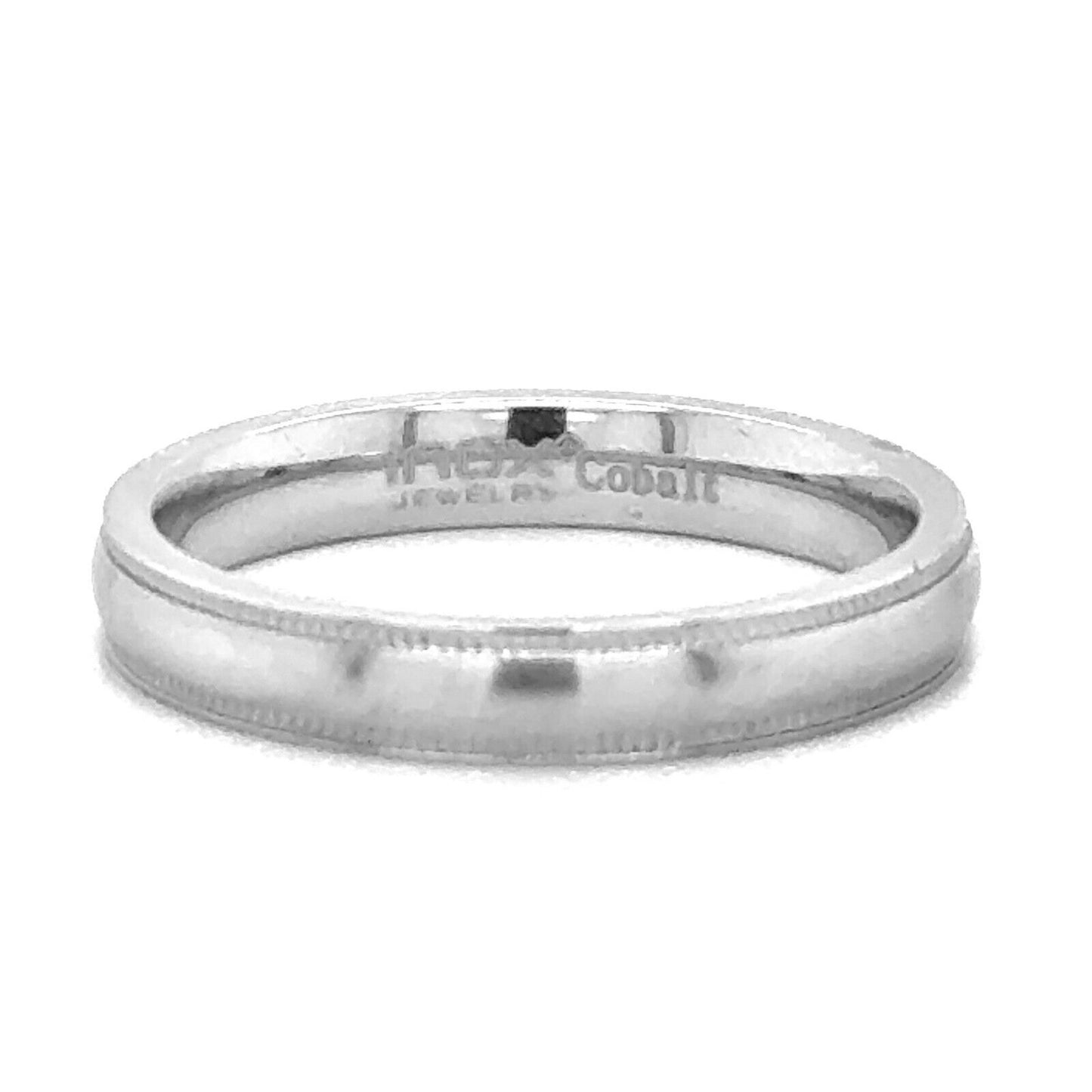 INOX Silver Tone Cobalt Classic 4mm Brushed Band Ring Band Ring Size 12