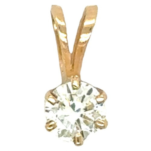 1/3ct Diamond Solitaire 14k Yellow Gold Pendant 0.5g
