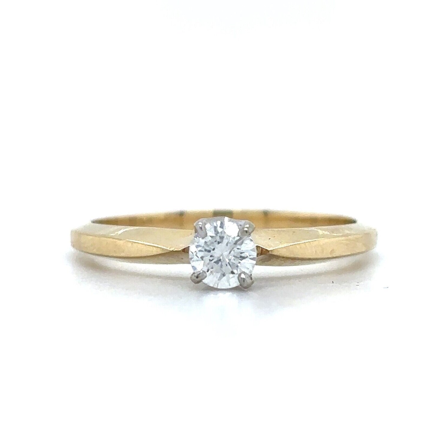 1/5ct Diamond Solitaire 14k Yellow Gold Size 6.5 Band 3.4g
