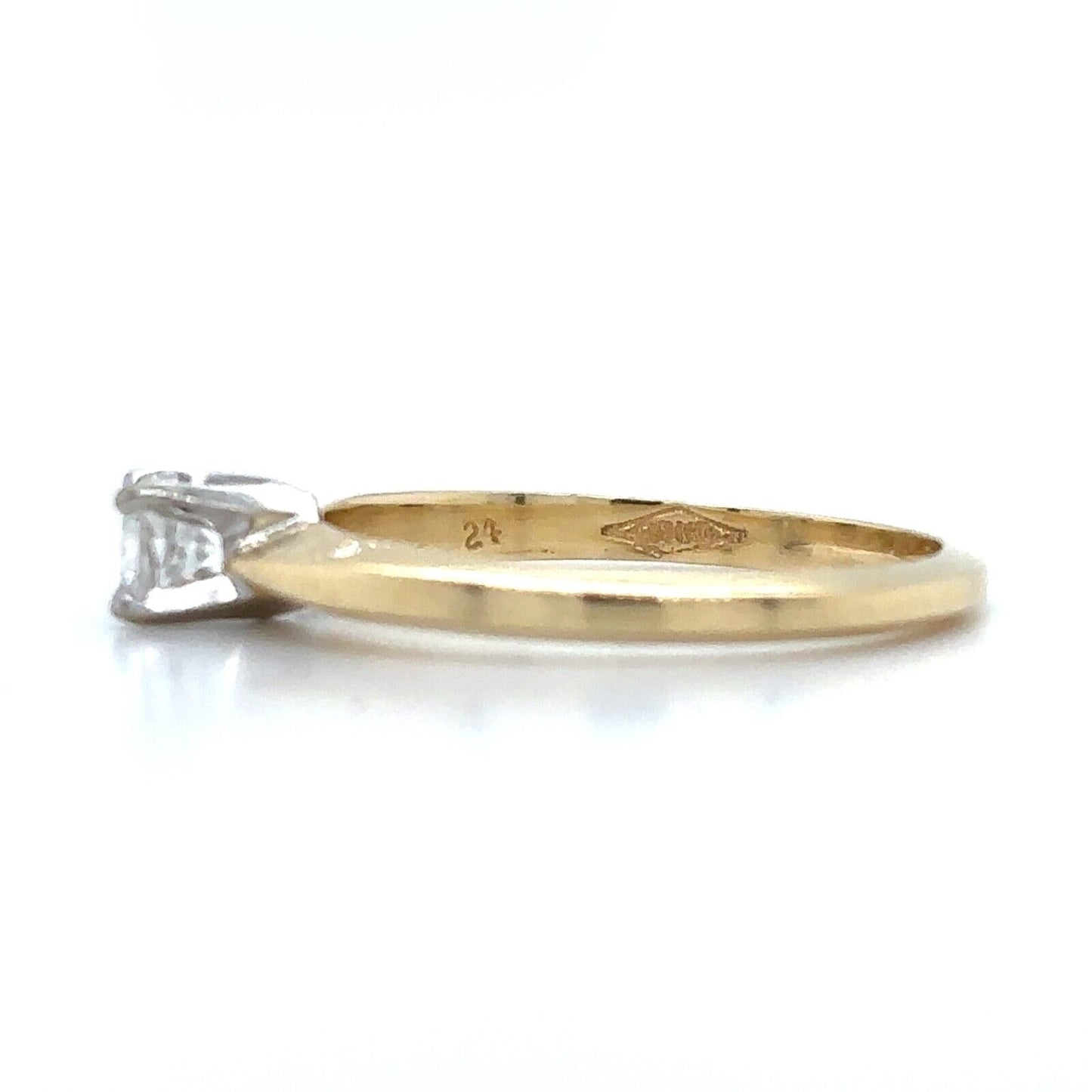 1/5ct Diamond Solitaire 14k Yellow Gold Size 6.5 Band 3.4g