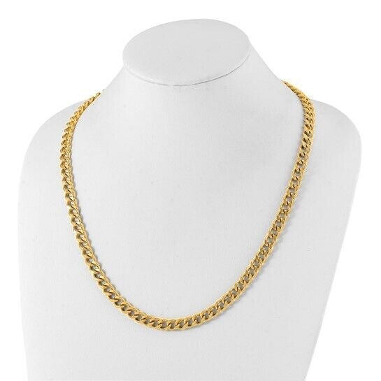 Chisel Stainless Steel Polished Yellow IP-plated 8mm Curb 24 inch Chain Necklace