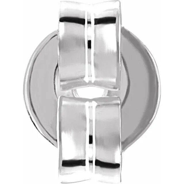 Set of 2 Real 14K White Medium Weight Friction Earring Back with 5.7 mm Pad