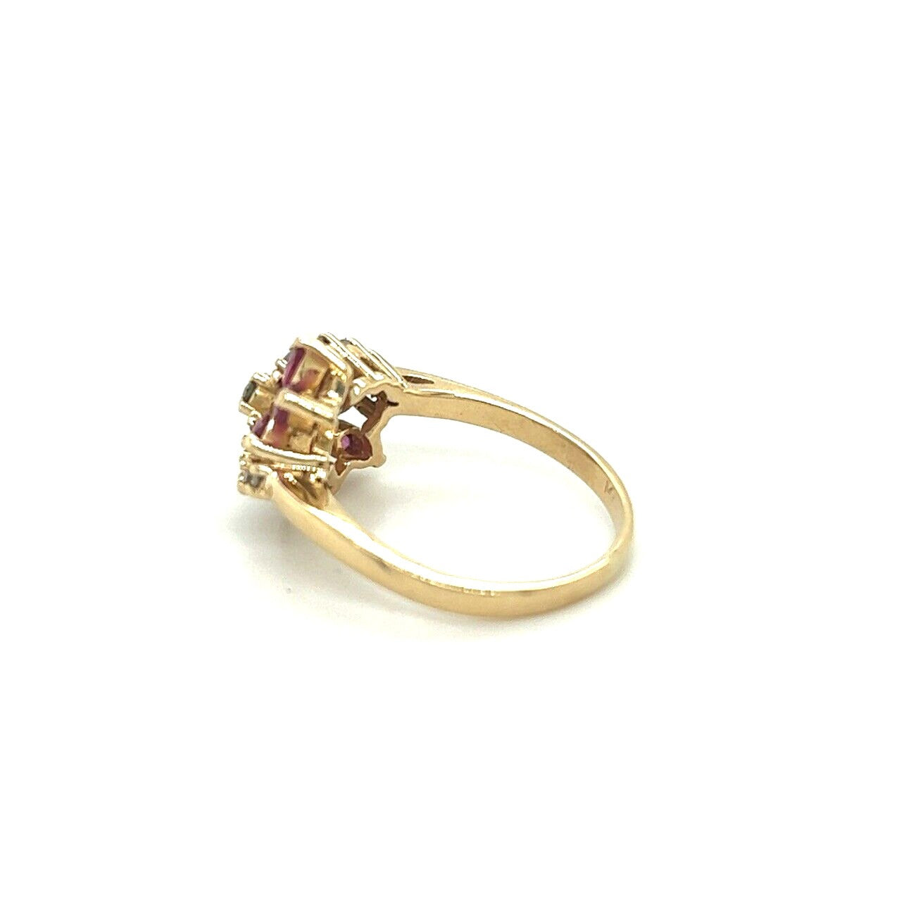 Vintage 14K Yellow Gold Ruby & Diamond Ring 1 Ct 4.3g Size 8.5