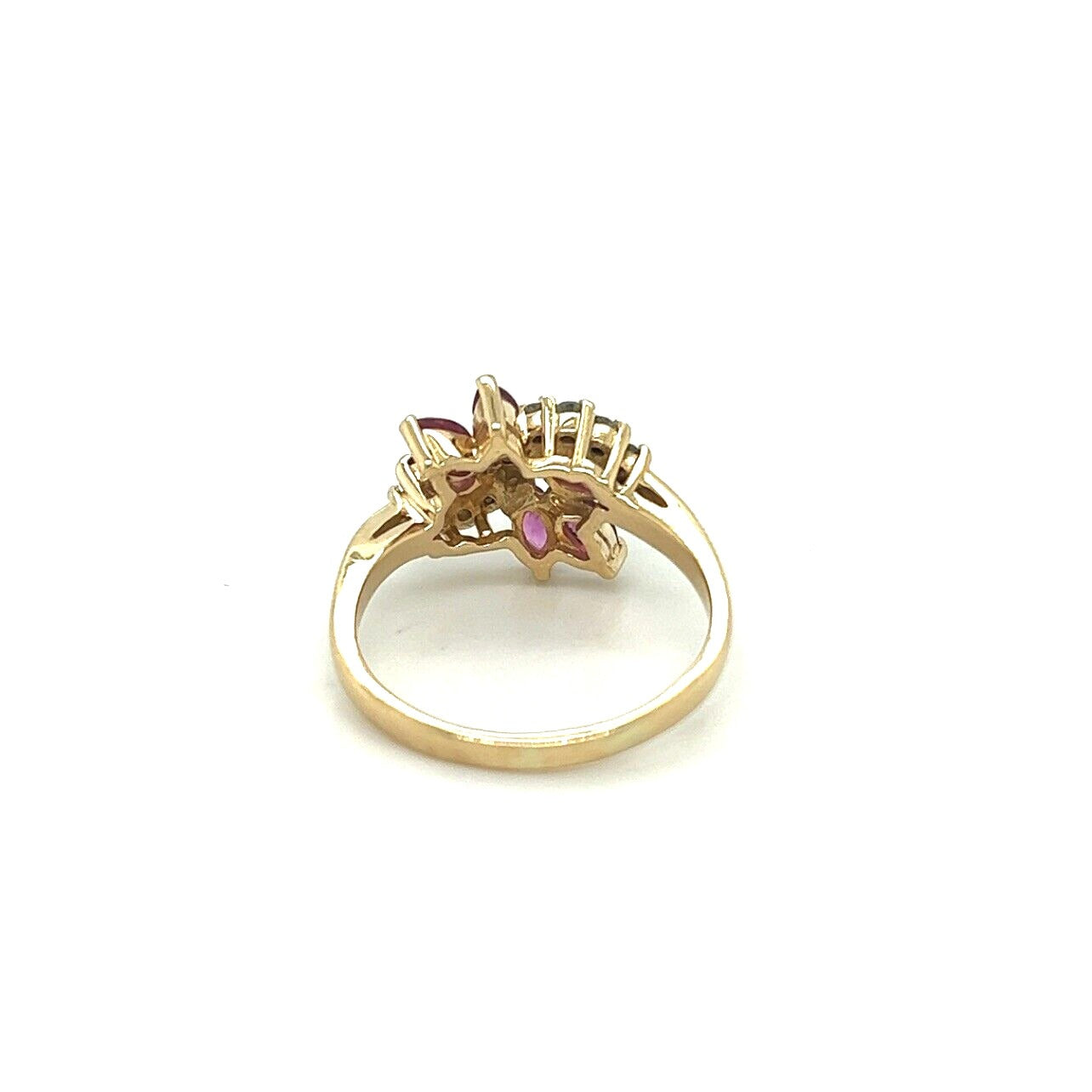 Vintage 14K Yellow Gold Ruby & Diamond Ring 1 Ct 4.3g Size 8.5