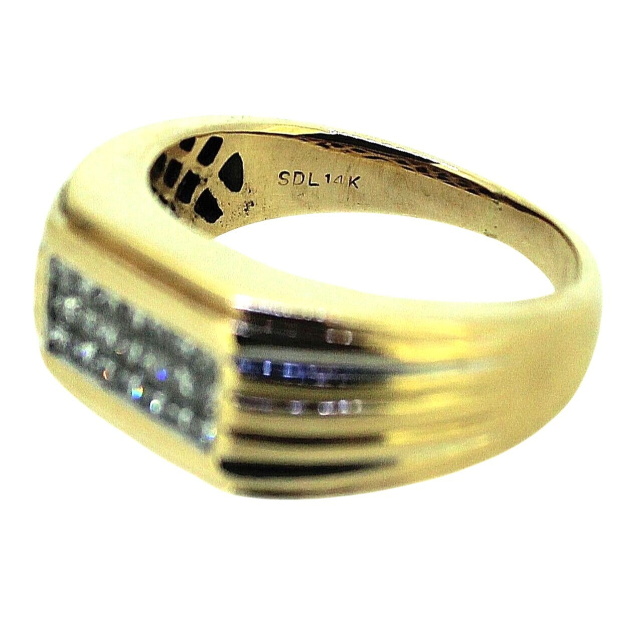 1/2ctw Diamond 14k Yellow Gold Size 8.5 Band Ring 7.9g