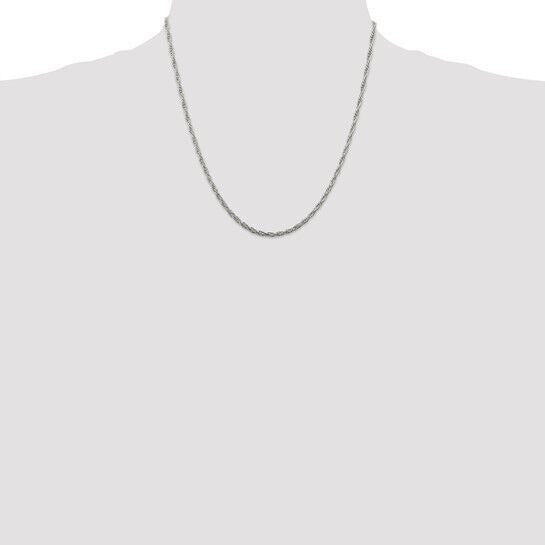 Sterling Silver 2.5 mm Loose Rope 20 Inch Chain