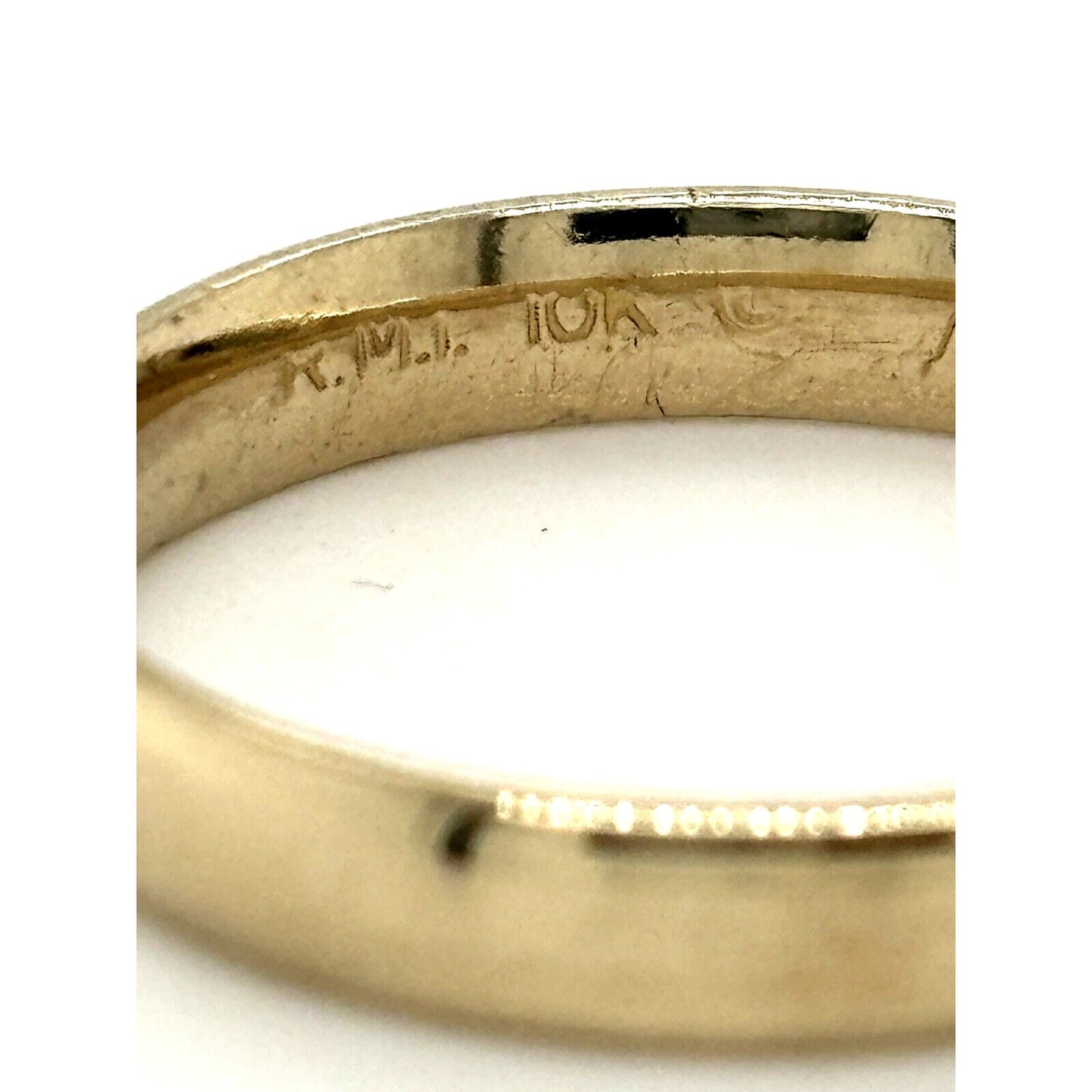 4mm Wedding Band Ring REAL Solid 10 K Yellow Gold 3.9 g Size 10.75