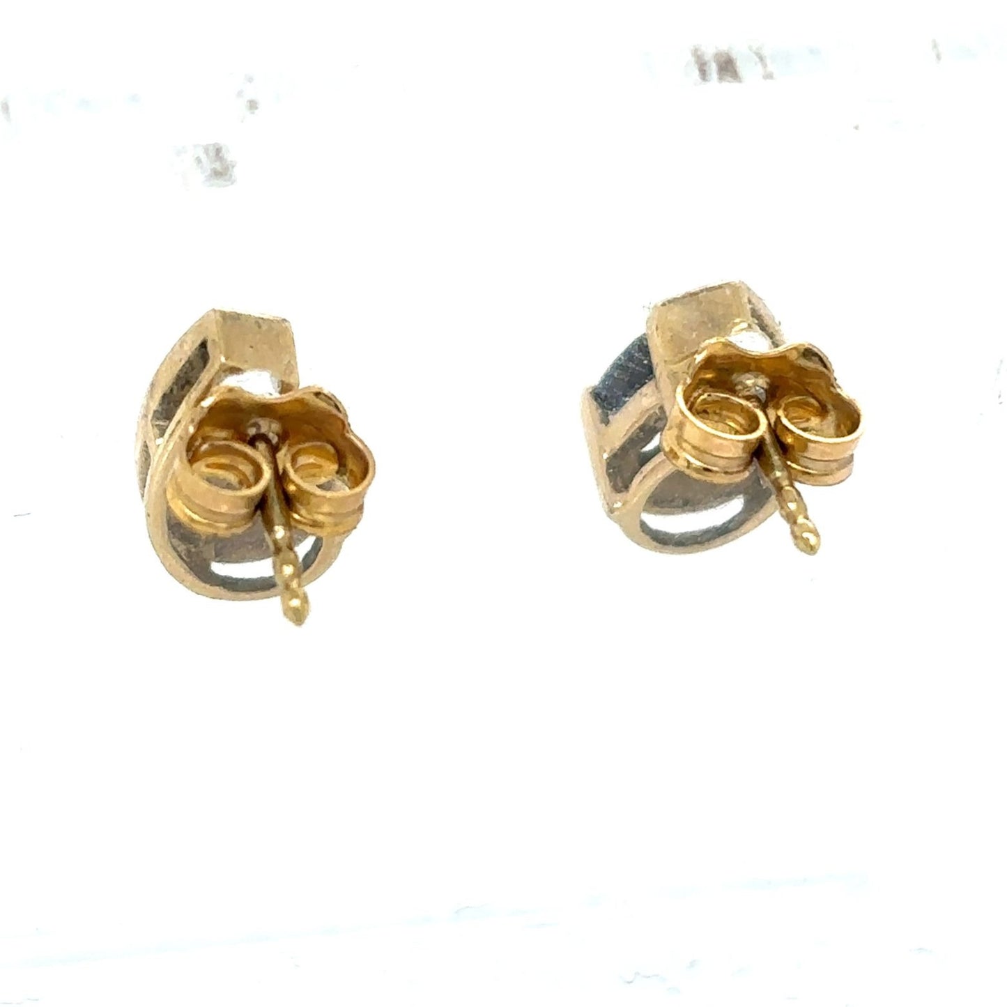 2/3ct Sapphire and 1/5ct Diamond 14k Yellow Gold Earrings 2.6g