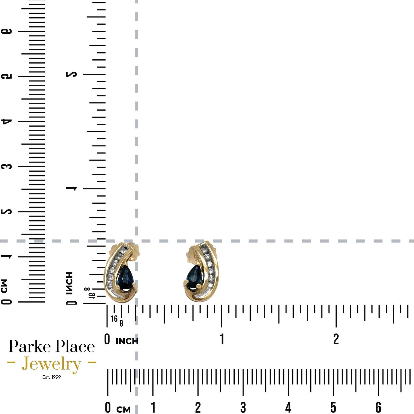2/3ct Sapphire and 1/5ct Diamond 14k Yellow Gold Earrings 2.6g
