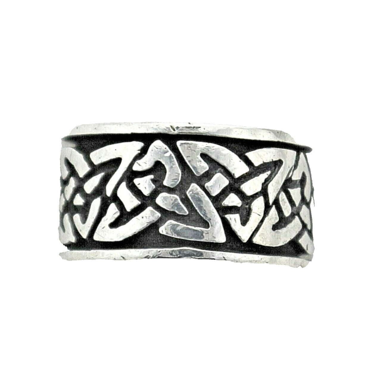 Sterling Silver Celtic Knot Band Ring 8.5g Size 5.25