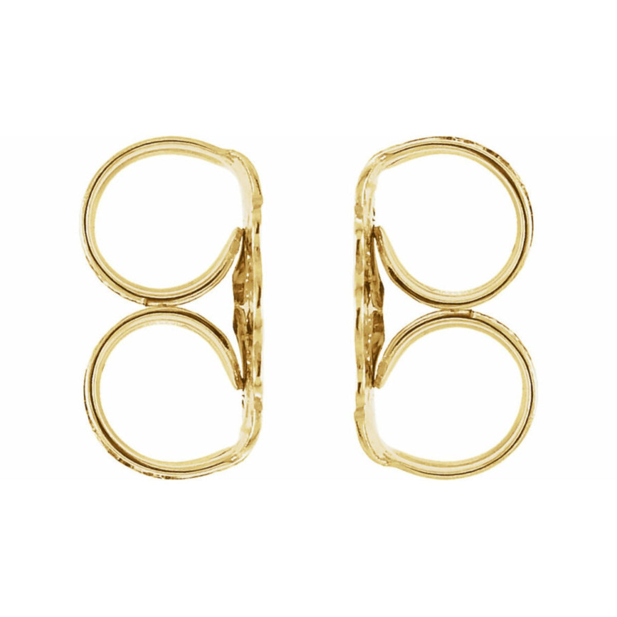 Real set of 2 14K Yellow Gold Ultra-Lightweight Friction Earring Back 4.2 mm