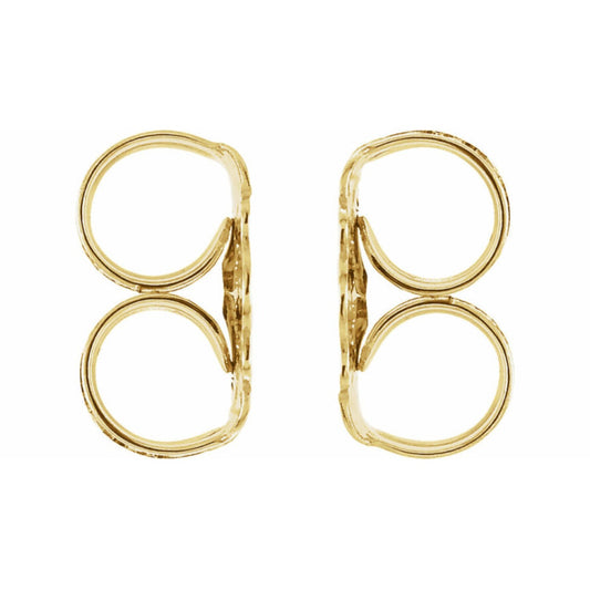 Real set of 2 14K Yellow Gold Ultra-Lightweight Friction Earring Back 4.2 mm