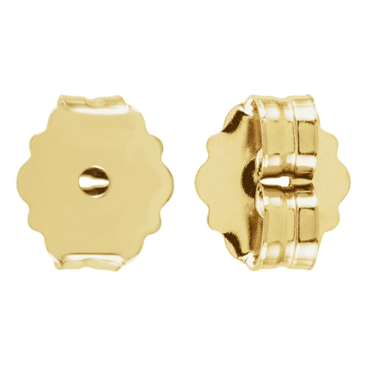Real set of 2 14K Yellow Gold Ultra-Lightweight Friction Earring Back 4.2 mm