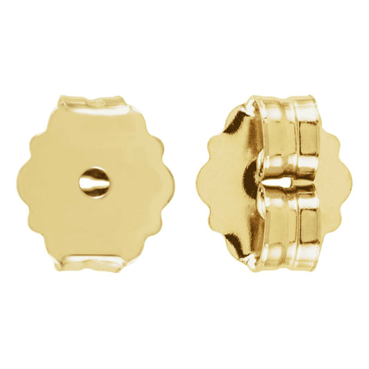 Real set of 2 14K Yellow Gold Ultra-Lightweight Friction Earring Back 4.2 mm