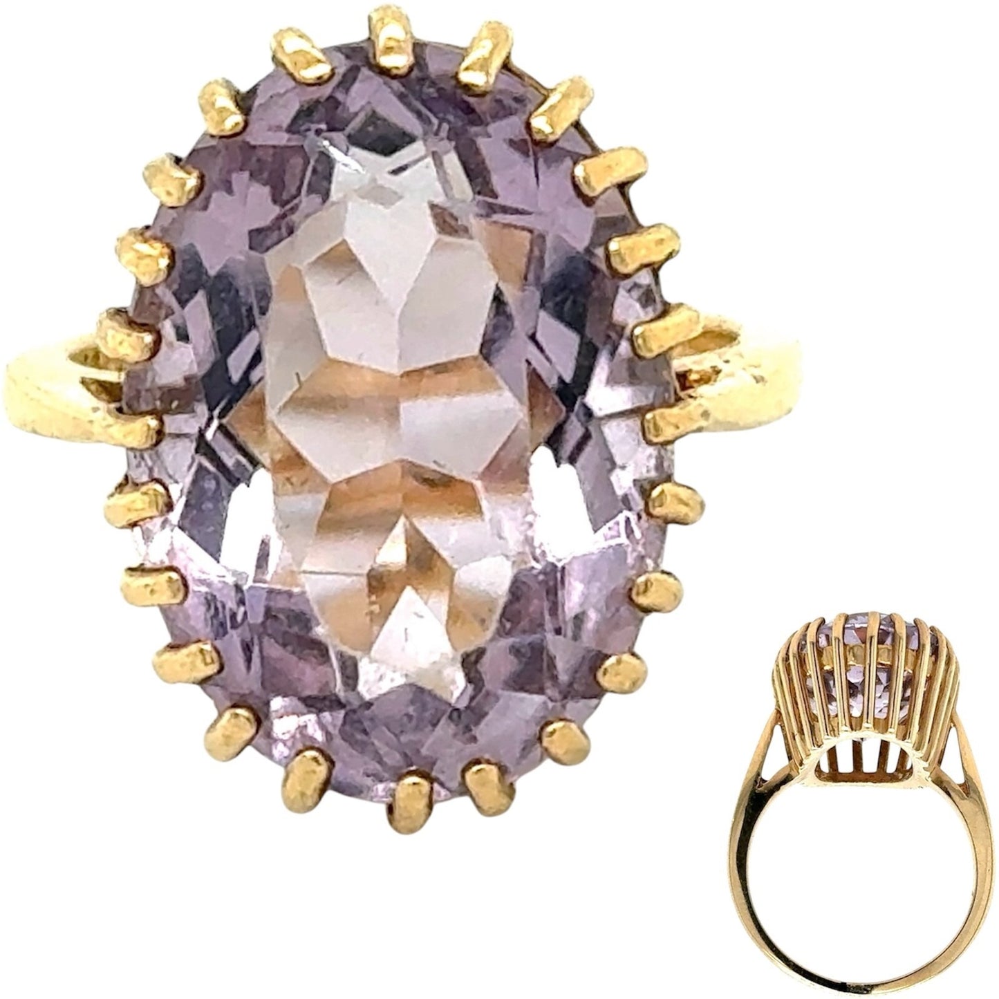 Amethyst Solitaire 14k Yellow Gold Ring 7.1g Size 6.75