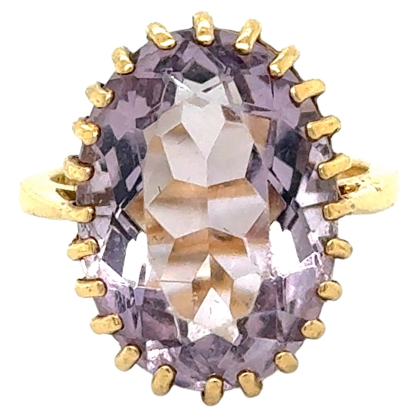 Amethyst Solitaire 14k Yellow Gold Ring 7.1g Size 6.75
