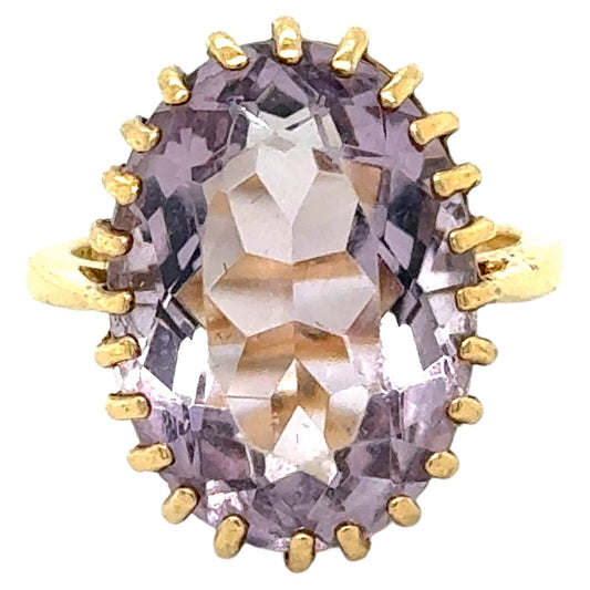 Amethyst Solitaire 14k Yellow Gold Ring 7.1g Size 6.75