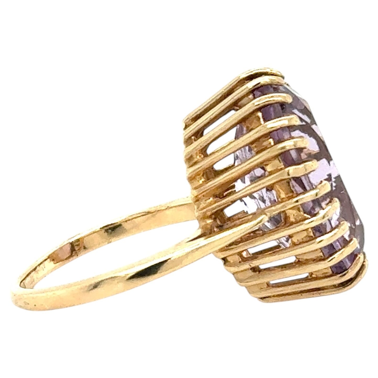 Amethyst Solitaire 14k Yellow Gold Ring 7.1g Size 6.75
