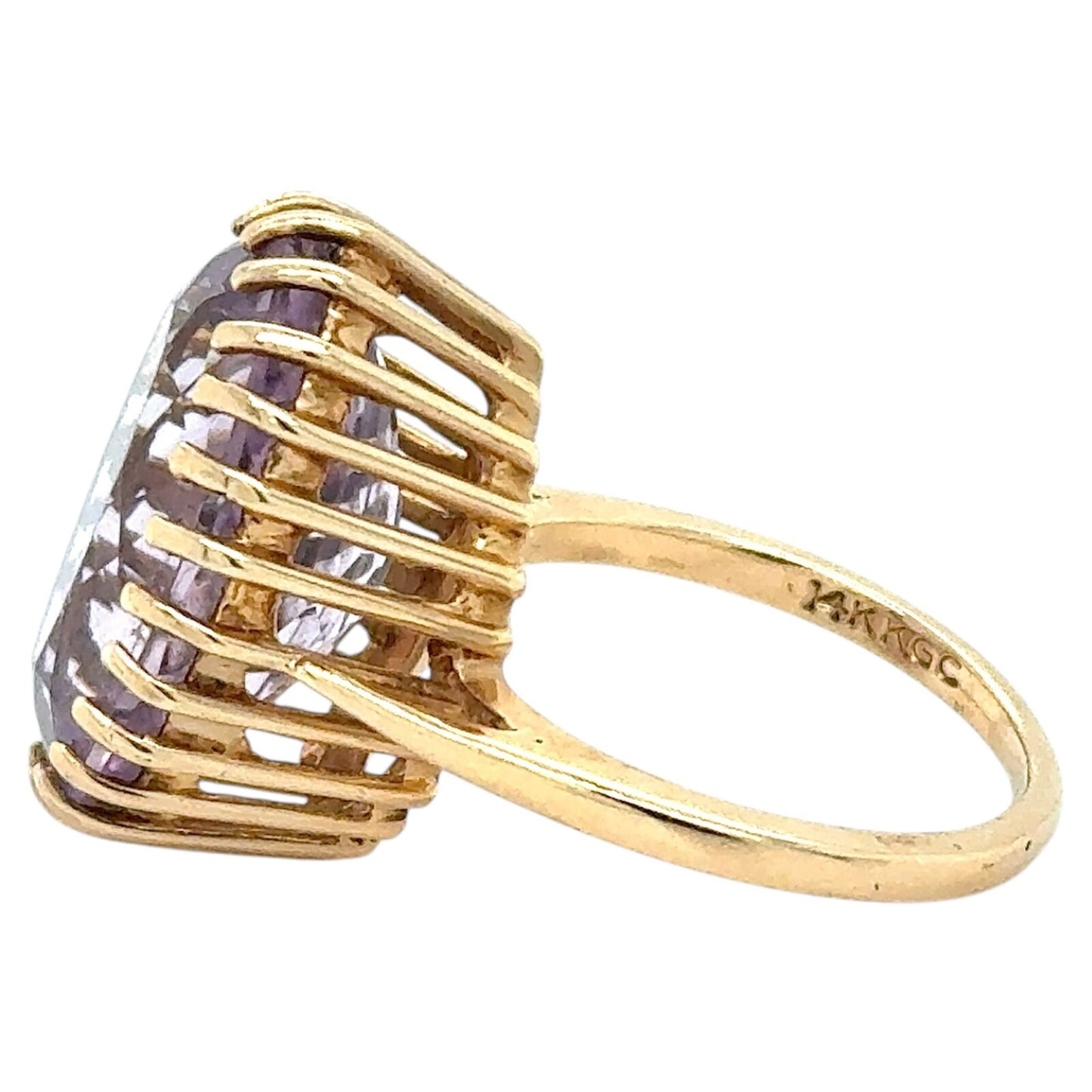 Amethyst Solitaire 14k Yellow Gold Ring 7.1g Size 6.75