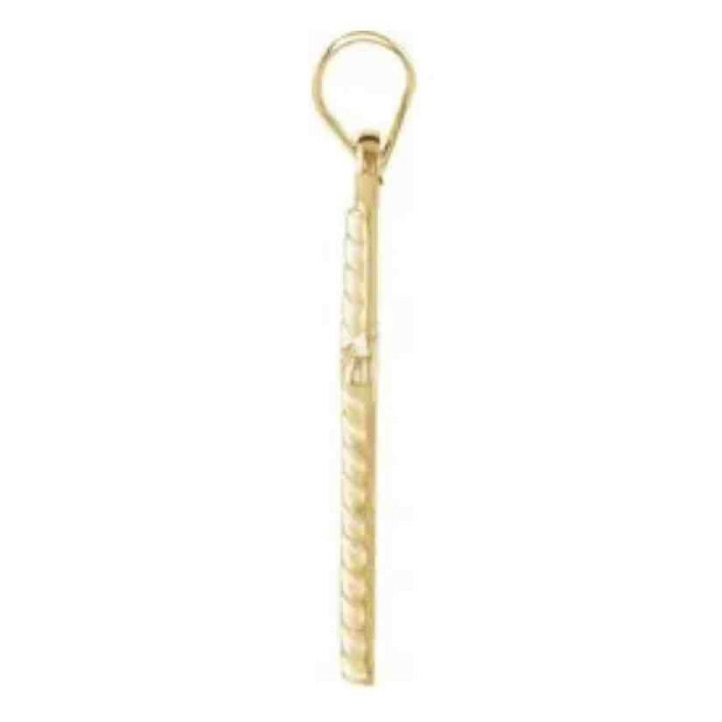 REAL 14K Yellow Gold 17.5x11 mm Cross Pendant