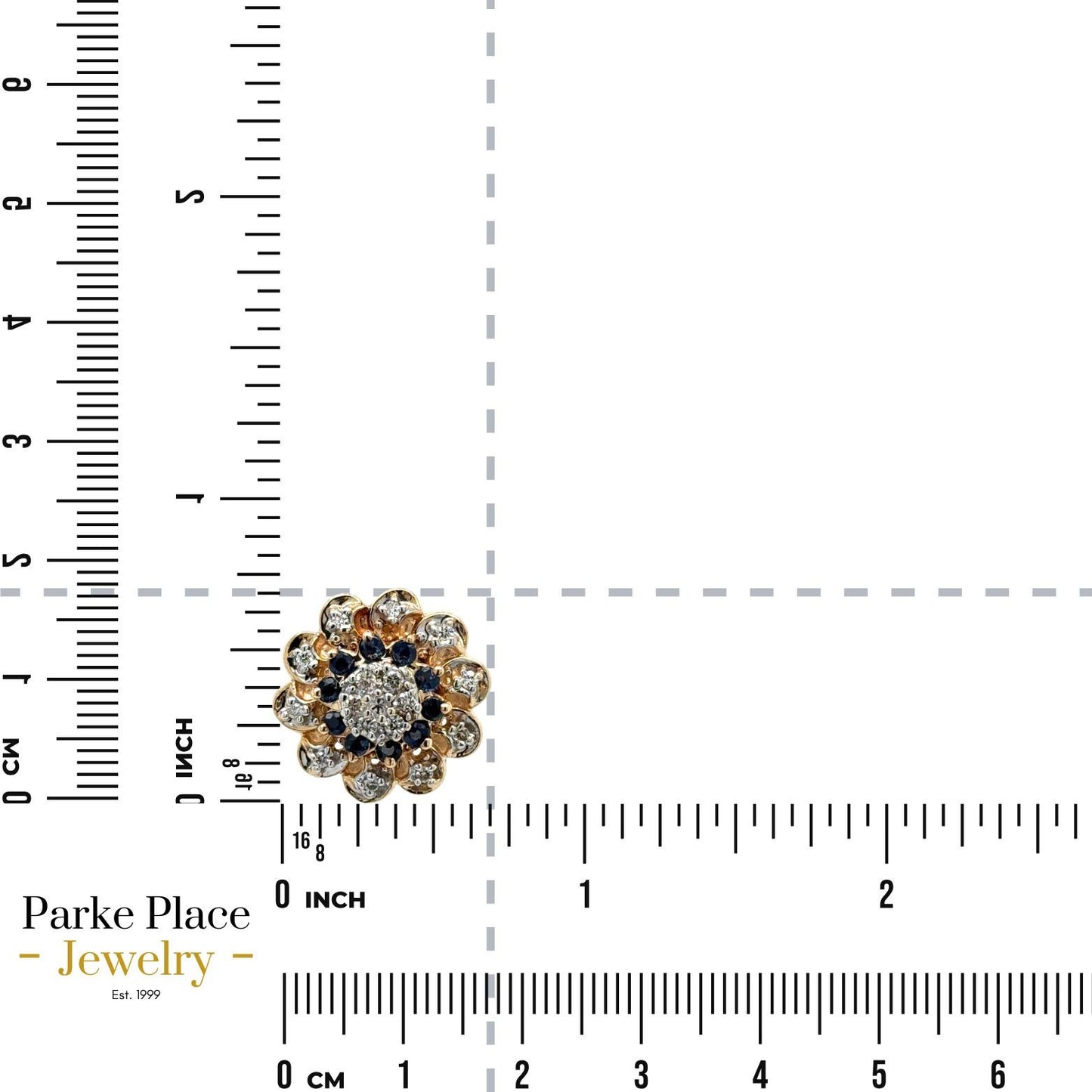 10k Yellow Gold 2/5ctw Diamond & Sapphire Bracelet Slide 4.1g