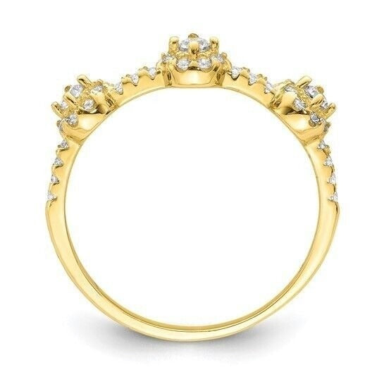 10K Yellow Gold CZ Cluster Ring Size 7