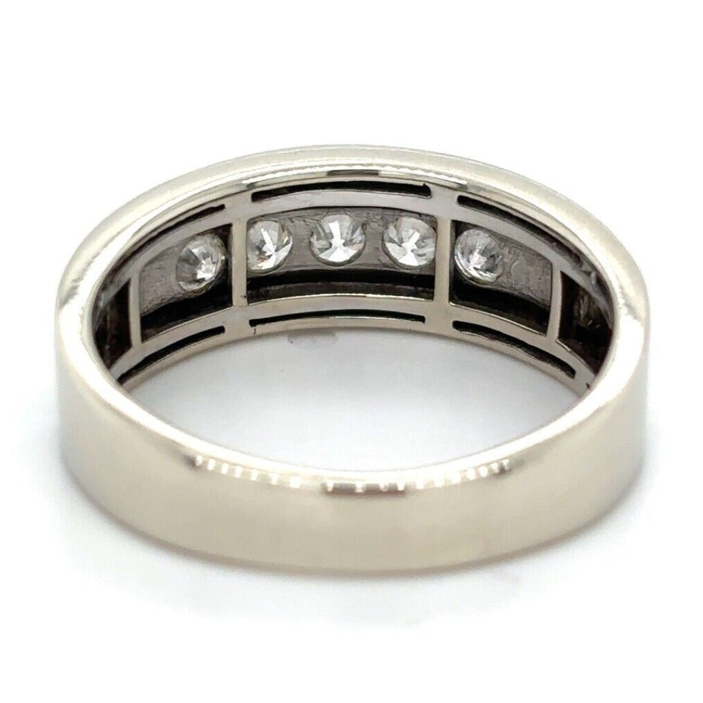 10k White Gold 1/2ct Diamond Band Ring 3.7g Size 8.25