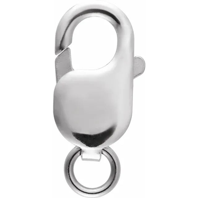 Sterling Silver 18.2x9 Mm Standard Weight Lobster Clasp With Ring