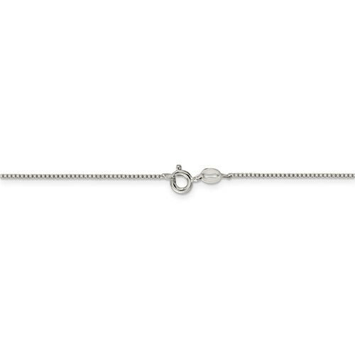 Sterling Silver Rhodium-plated .9mm Box 18 inch Chain + 2 inch extention