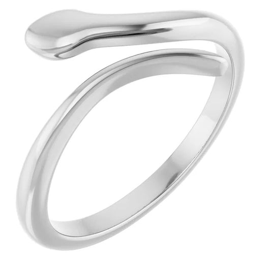 Sterling Silver Snake Wrap Minimalist Sculptural Bypass Ring