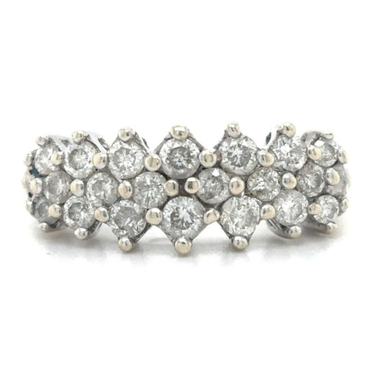 14k White Gold 1ctw Diamond Size 6 Band Ring 4.4g