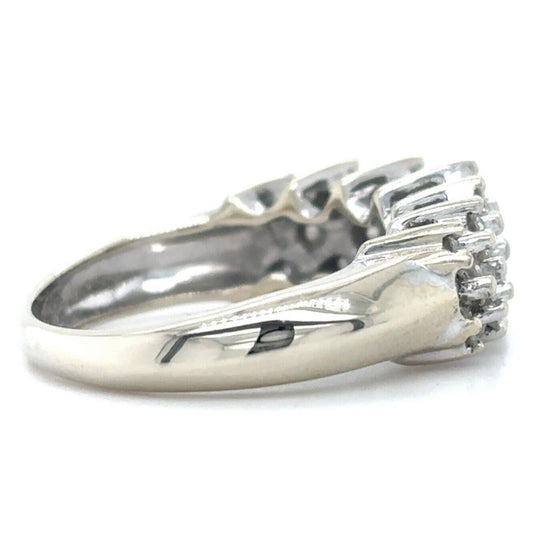 14k White Gold 1ctw Diamond Size 6 Band Ring 4.4g