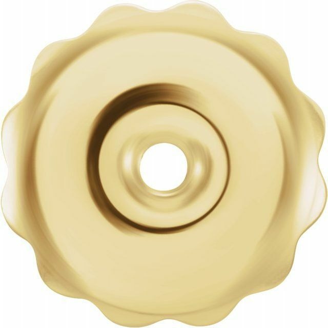 10K Yellow Gold Threaded Earring Back With 5.5mm Pad