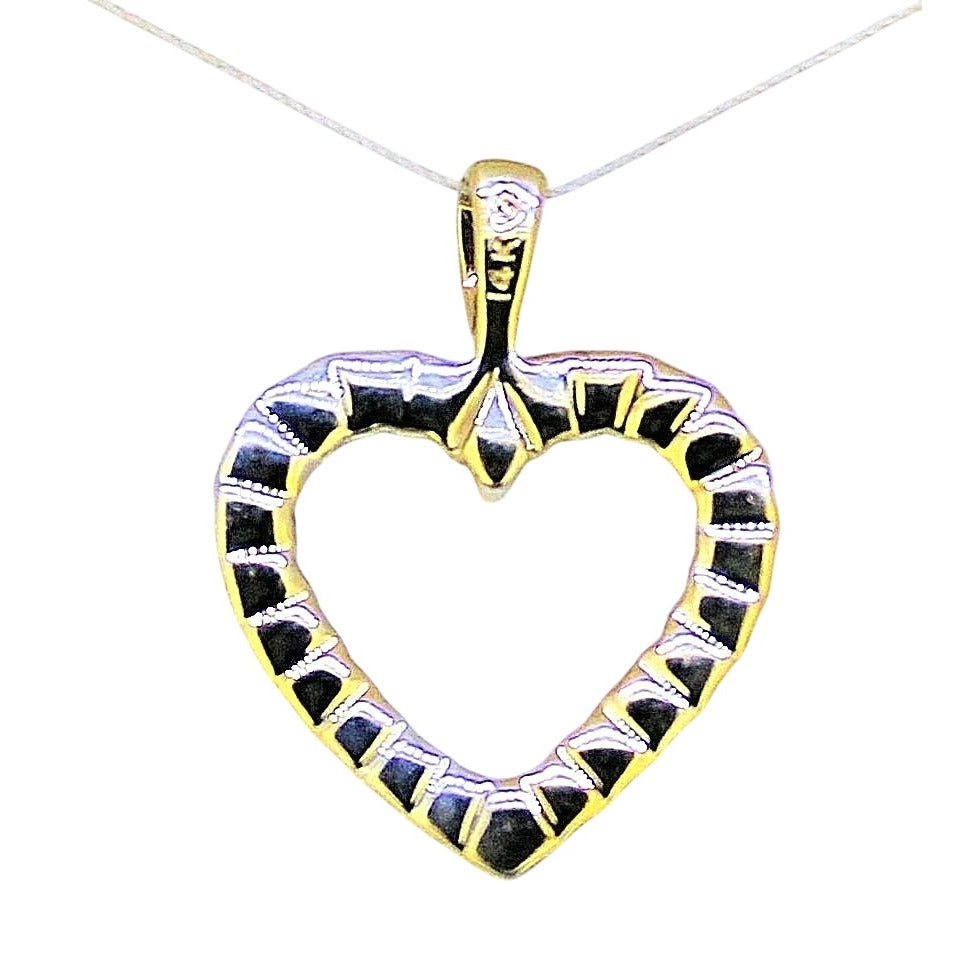 1/3 ct Diamond Heart Pendant 14k Yellow Gold 1.4g