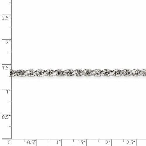 3mm Rope Chain Necklace 20" Long Solid .925 Sterling Silver