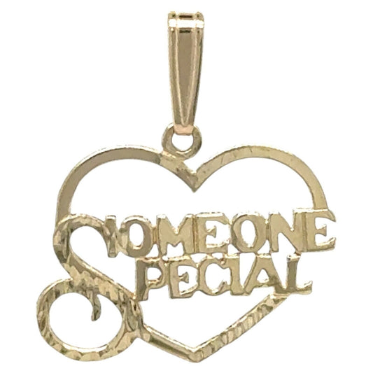 "Someone Special" Heart 14k Yellow Gold Pendant Charm 0.9g